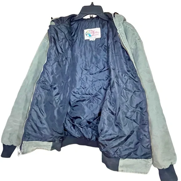 Vintage OZARK MOUNTAIN Canvas Insulated Hooded Coat size Large Tall - Picture 3 of 7